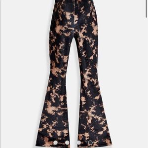 Topshop velvet tie dye flair pants
